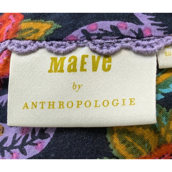 Maeve by Anthropologie Bell-Sleeve Tie-Front Boho-Style Blouse Size 4 - Picture 6 of 6